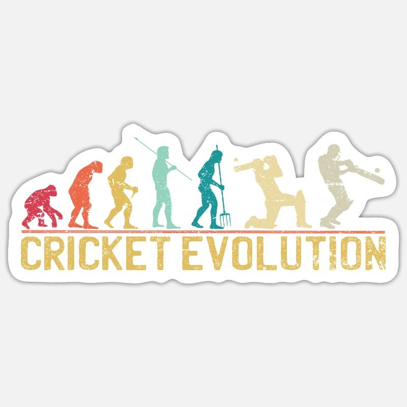 Cricket-Evolution-Design - Sticker Größe S (10 x 10 cm) - Mattweiß