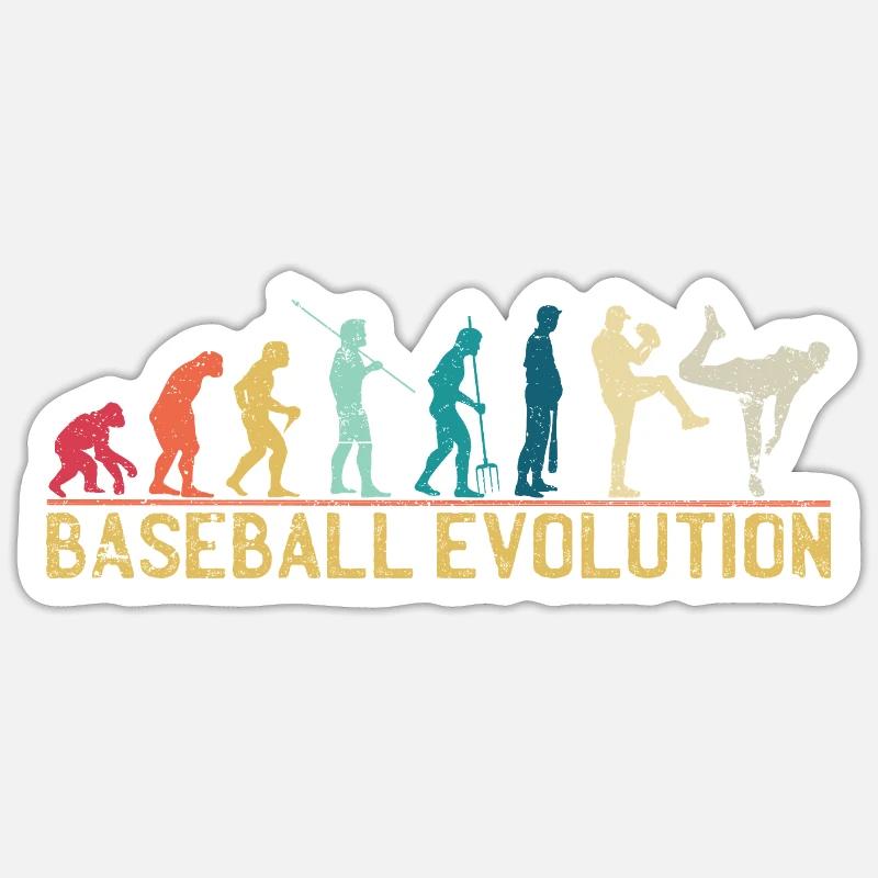 Illustration de l’évolution du baseball Sticker taille S (10 x 10 cm)