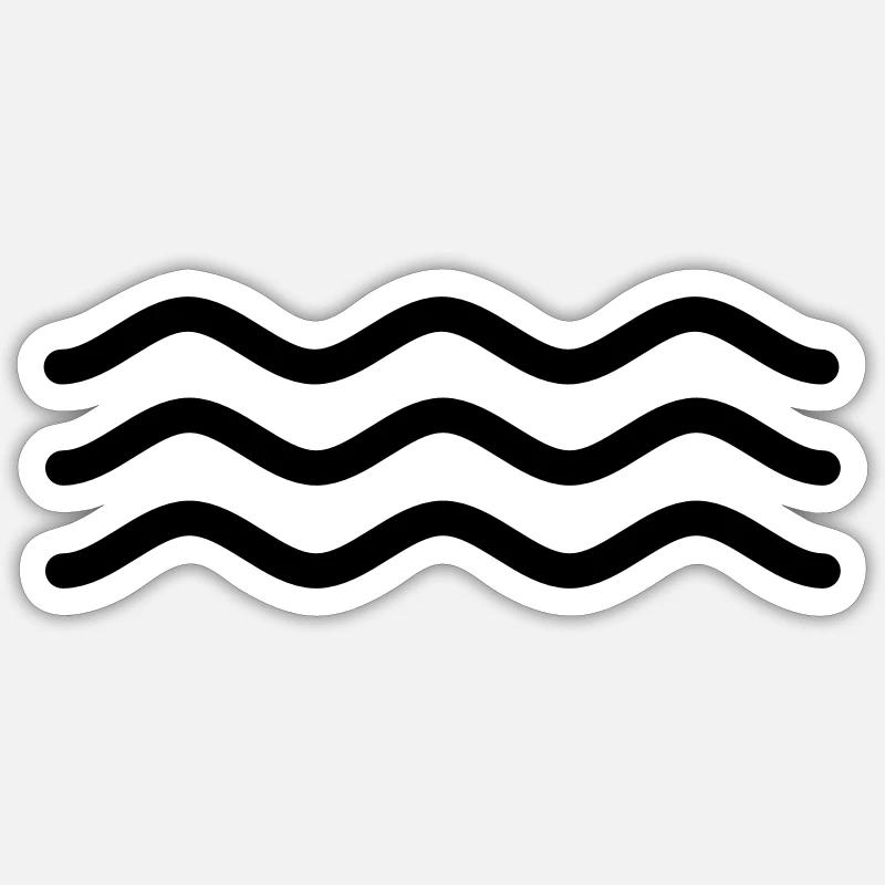 Signe abstrait pour l’eau - Sticker taille S (10 x 10 cm) - blanc mat