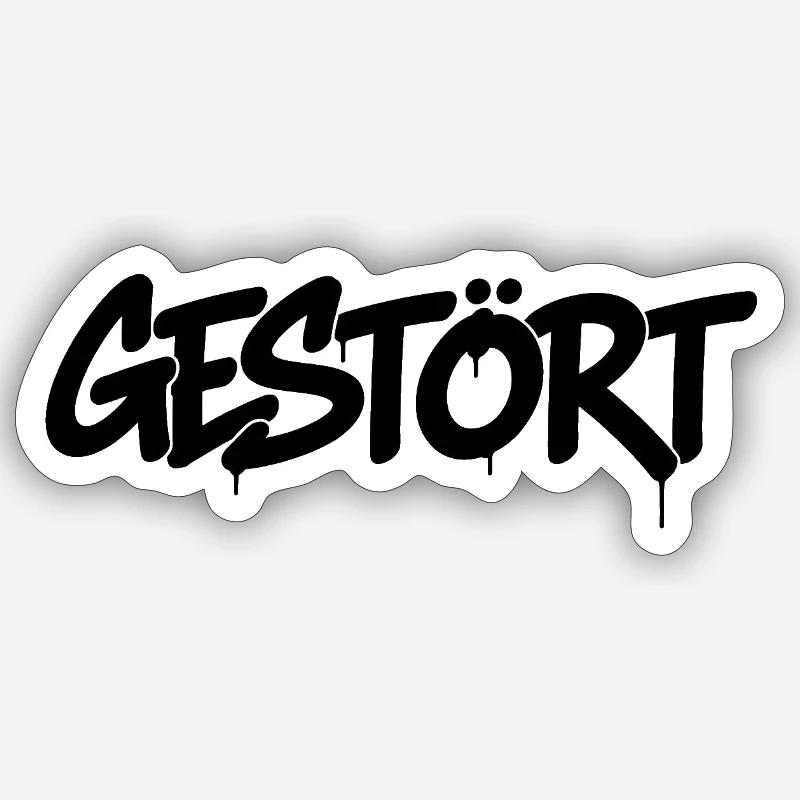GESTÖRT - Sticker Größe S (10 x 10 cm) - Mattweiß