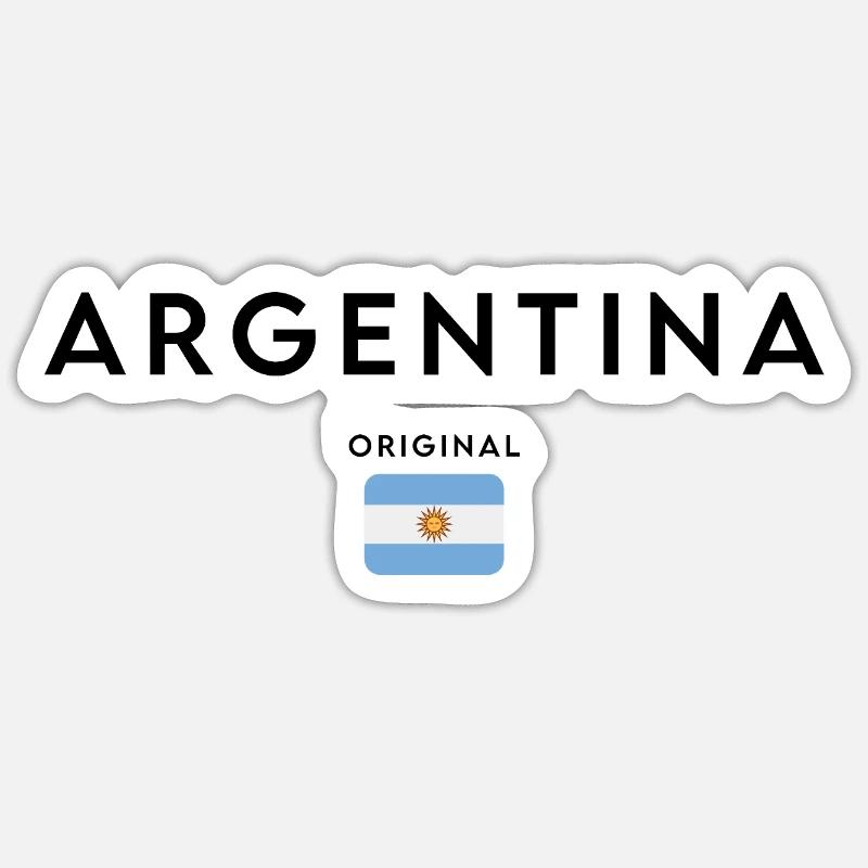 Drapeau argentin, fabriqué en Argentine - Sticker taille S (10 x 10 cm) - blanc mat
