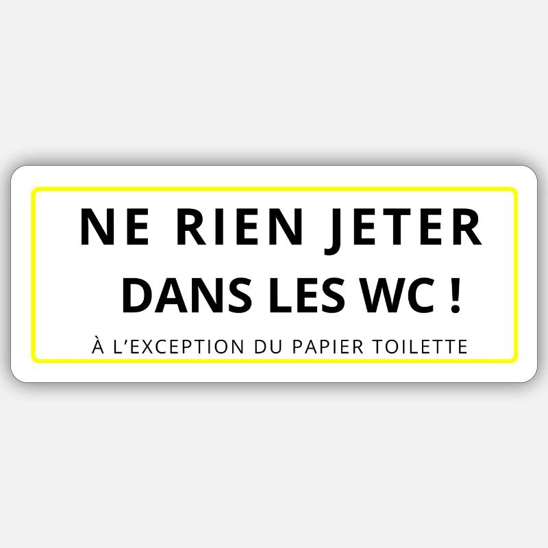 Panneau WC Propreté - Sticker taille S (10 x 10 cm) - blanc mat