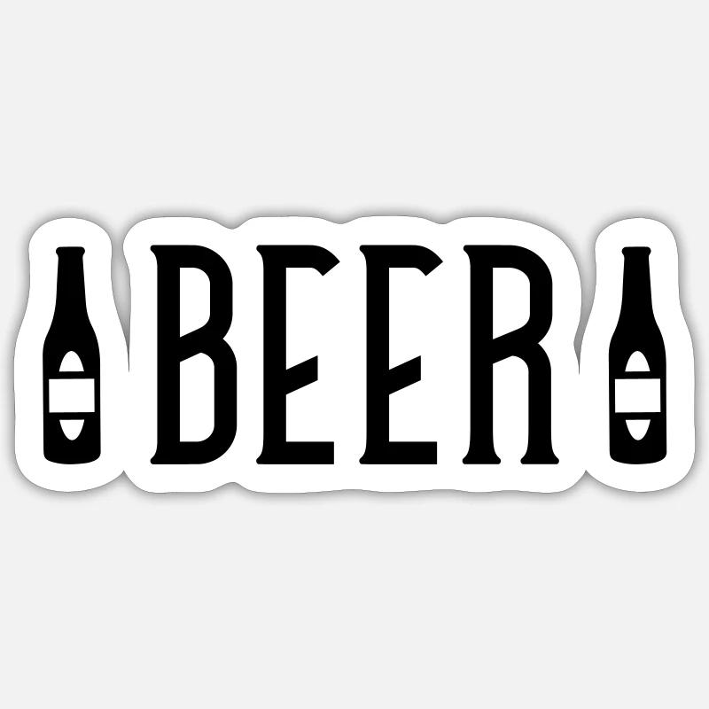 Beer Beer Bottle - Sticker size S (10 x 10 cm) - white matte