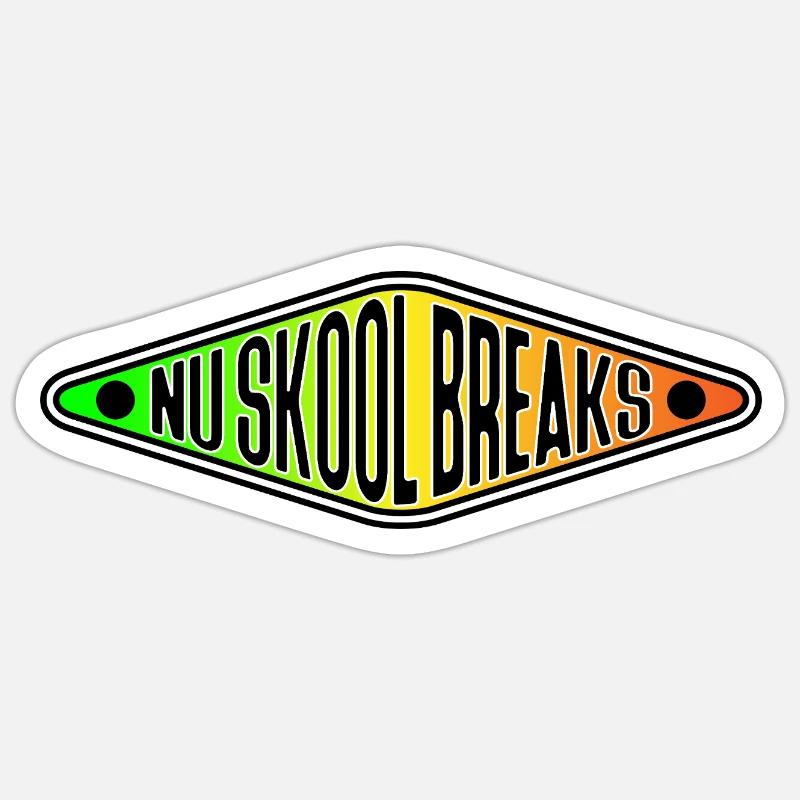 Nu Skool casse le breakbeat - Sticker taille S (10 x 10 cm) - blanc mat