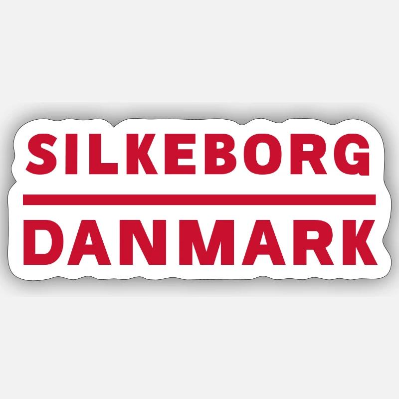 Silkeborg, Danemark - Sticker taille S (10 x 10 cm) - blanc mat