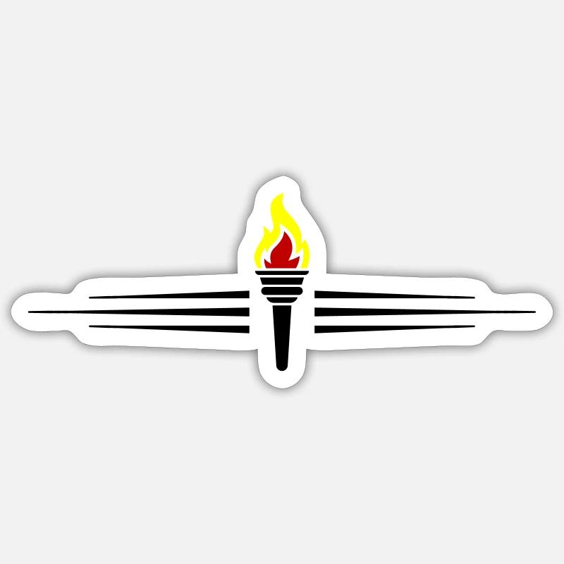 Torch Symbol Line - Sticker size S (10 x 10 cm) - white matte