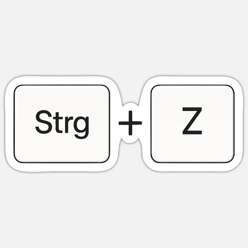 Ctrl + Z - Sticker size S (10 x 10 cm) - white matte