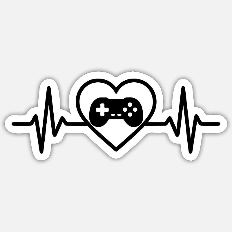 Herz Retrogaming – Console de jeu vintage Sticker taille S (10 x 10 cm)