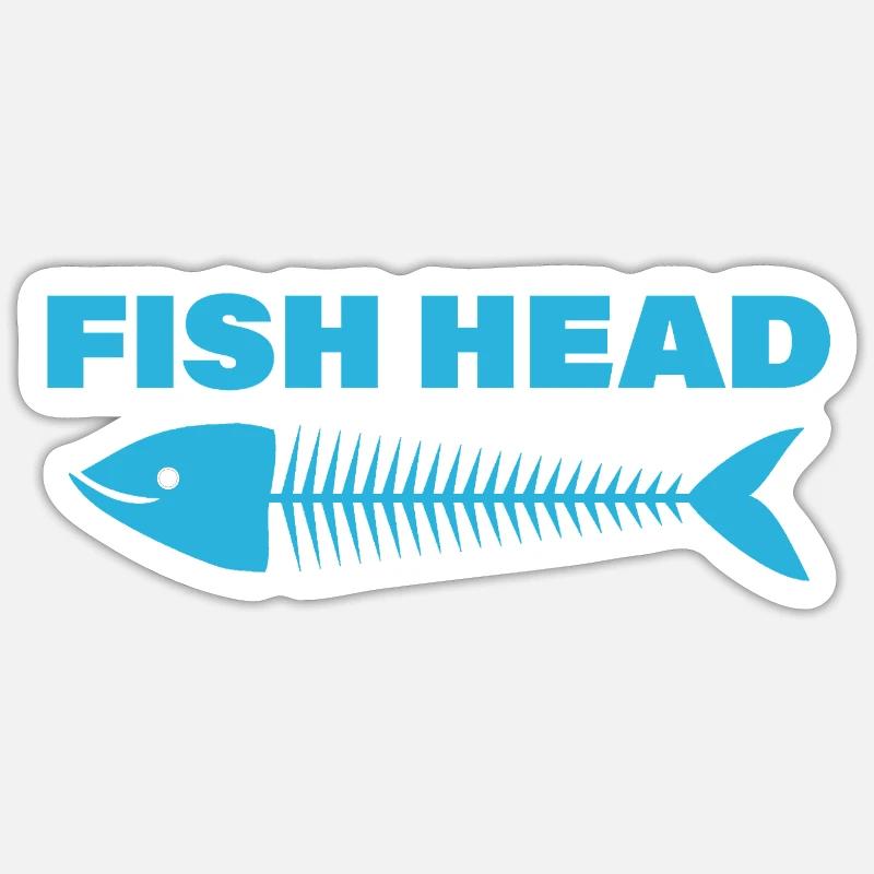 tête de poisson - Sticker taille S (10 x 10 cm) - blanc mat