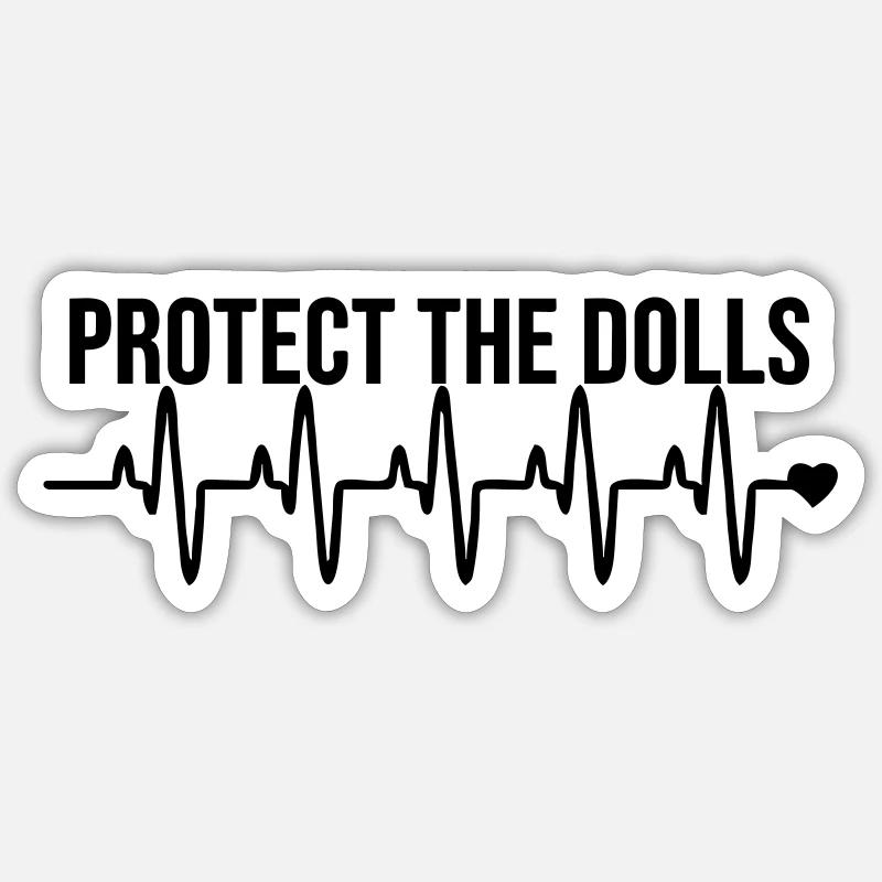 Protect_the_Dolls_love - Sticker formato S (10 x 10 cm) - bianco opaco
