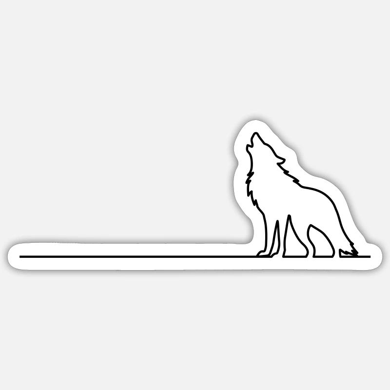 Résumé du loup - Sticker taille S (10 x 10 cm) - blanc mat