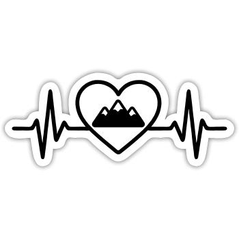 Montagnes du Cœur : Trois Sommets - Sticker taille S (10 x 10 cm) - blanc mat - Devant