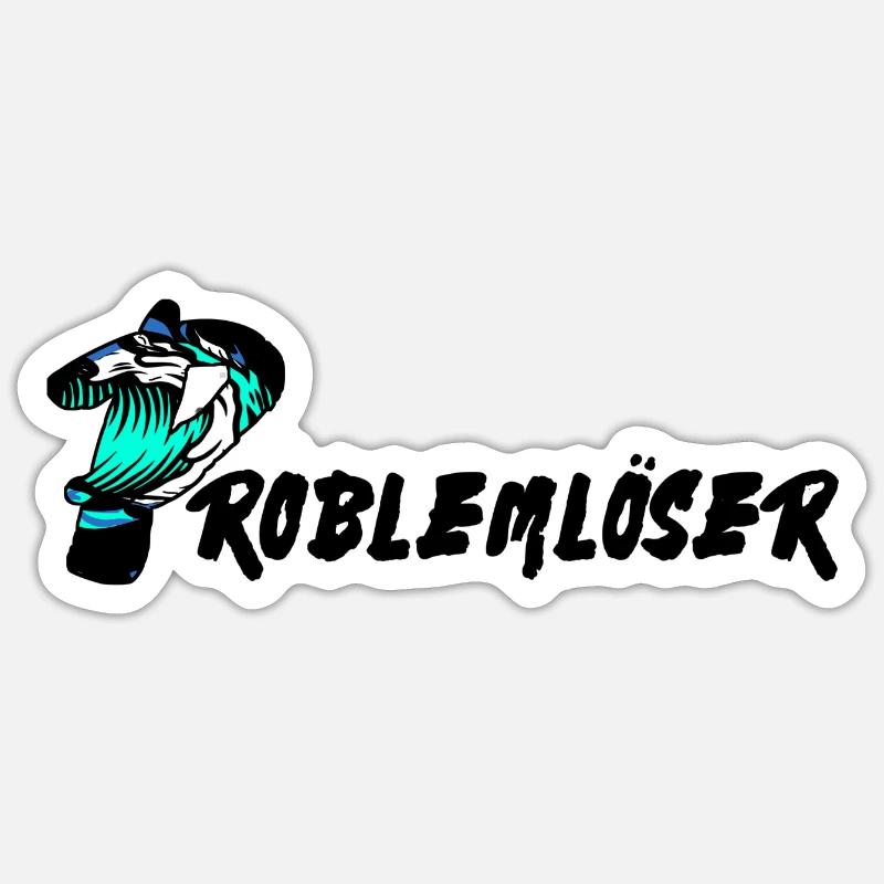 Problem problemlöser text - Sticker Größe S (10 x 10 cm) - Mattweiß