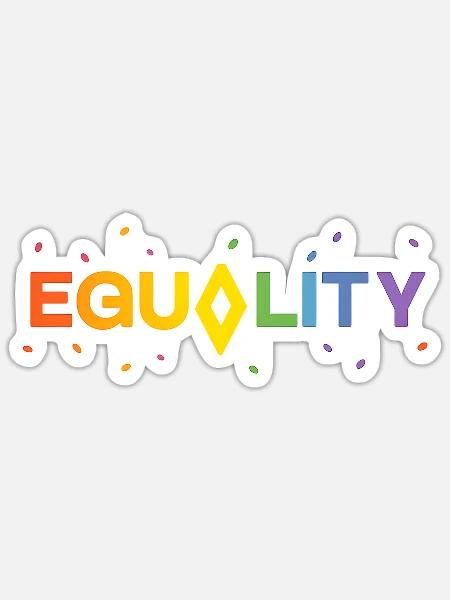 Equality – Buntes Statement für Vielfalt & Respekt - Sticker Größe S (10 x 10 cm) - Mattweiß