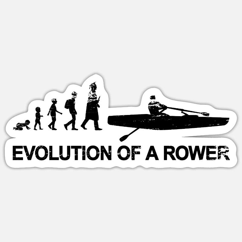 Rower Evolution - Sticker size S (10 x 10 cm) - white matte