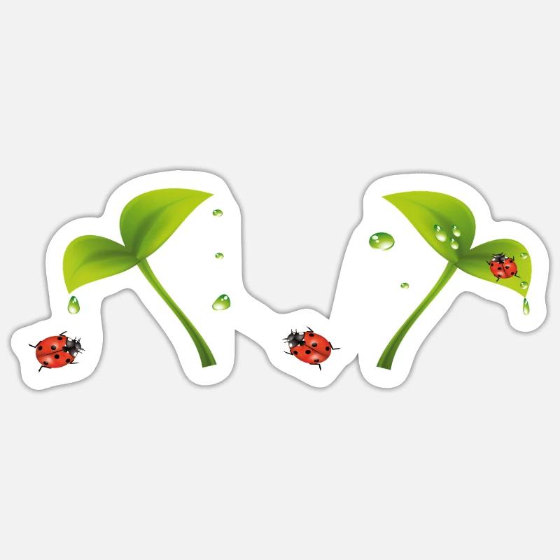 Coccinelle - Sticker taille S (10 x 10 cm) - blanc mat
