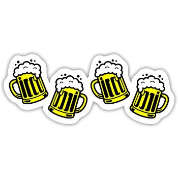 Bier Bierkrug Prost Comic - Sticker Größe S (10 x 10 cm) - Mattweiß - Vorne