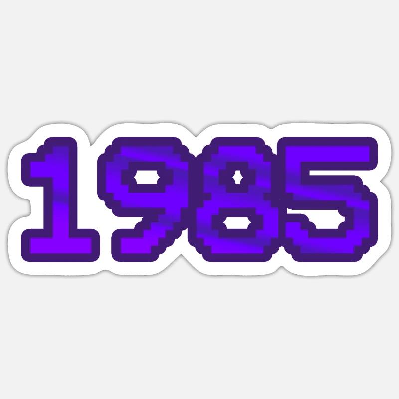 Nerd 1985 - Sticker taille S (10 x 10 cm) - blanc mat