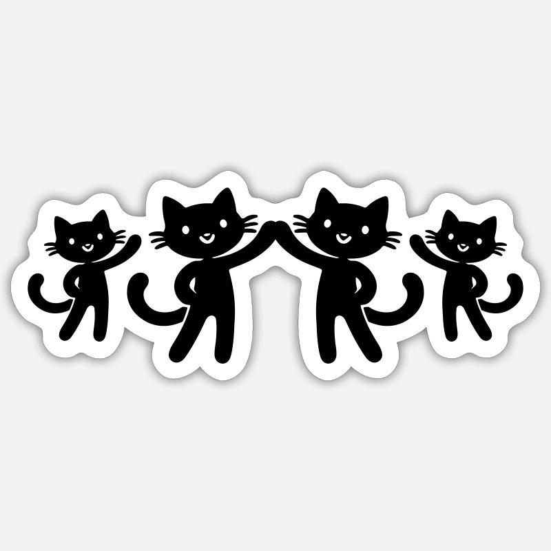 Cat Team - Sticker size S (10 x 10 cm) - white matte