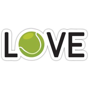 Tennis-Liebhaber - Sticker Größe S (10 x 10 cm) - Mattweiß - Vorne