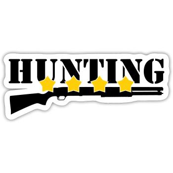 Jagd – Jäger - Sticker Größe S (10 x 10 cm) - Mattweiß - Vorne