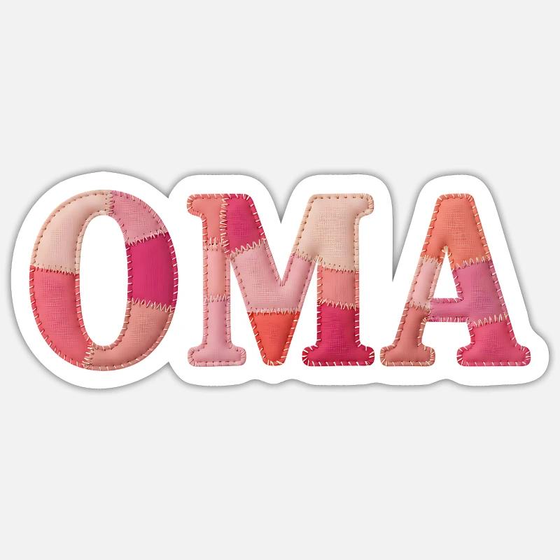 Cadeau OMA Cozy Patchwork Sticker taille S (10 x 10 cm)