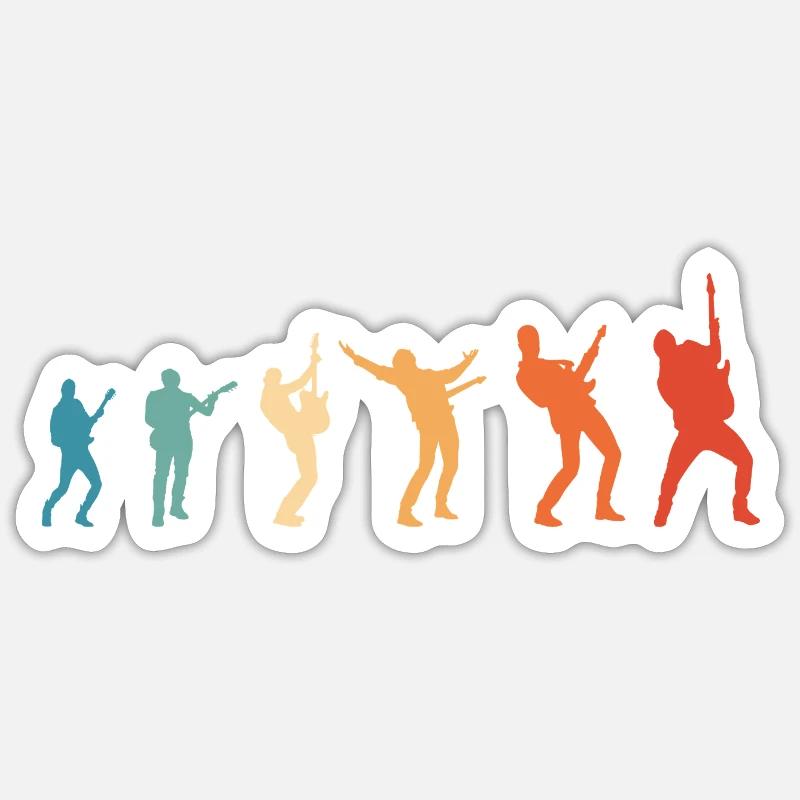 Evolution Rock Music Rock Guitarist Sticker size S (10 x 10 cm)