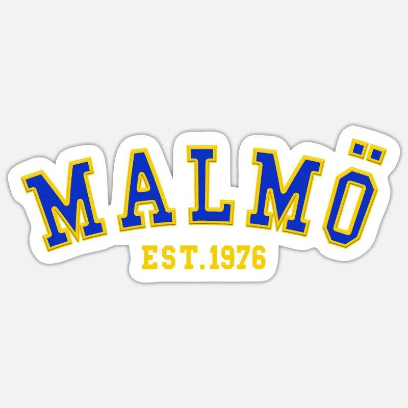 Malmö fondée en 1976 - Sticker taille S (10 x 10 cm) - blanc mat