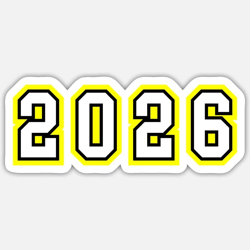 2026 year - Sticker size S (10 x 10 cm) - white matte