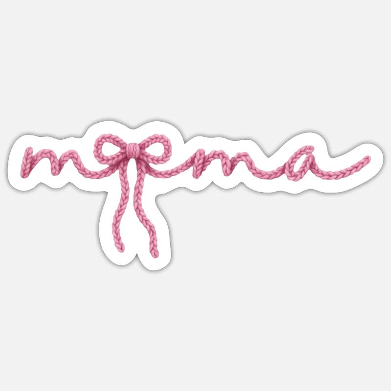 Maman Bow - Sticker taille S (10 x 10 cm) - blanc mat