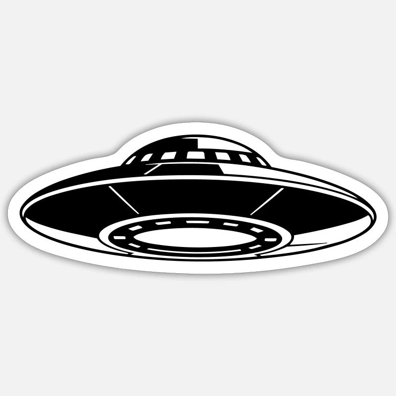 UFO - Sticker Größe S (10 x 10 cm) - Mattweiß