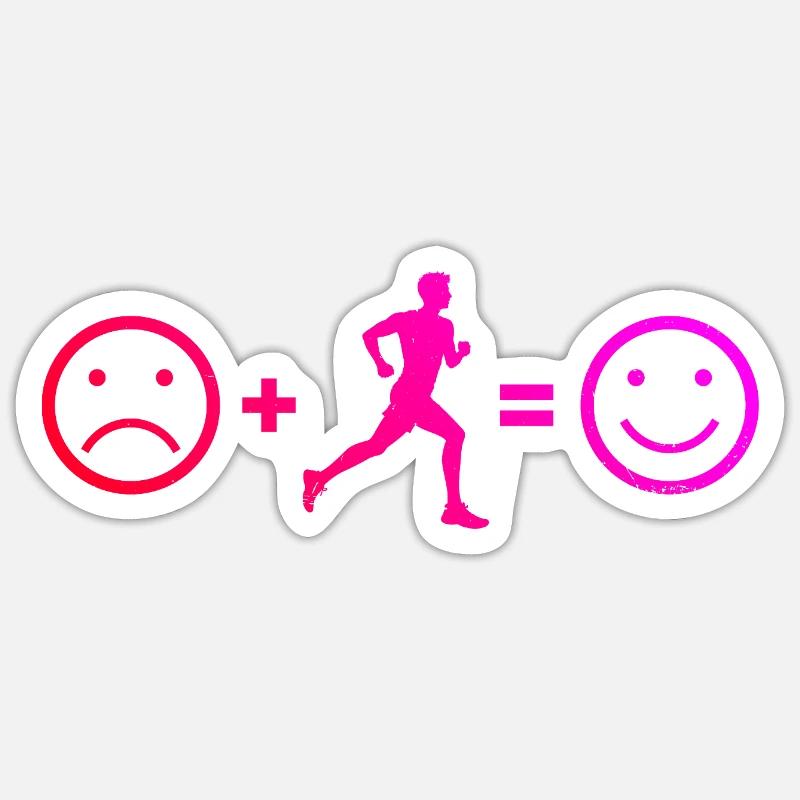 Geschenkidee für einen Running mit Running - Sticker Größe S (10 x 10 cm) - Mattweiß