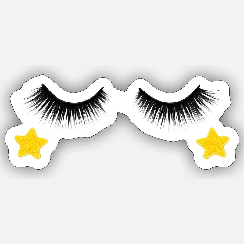  Wimpern Design - Sticker Größe S (10 x 10 cm) - Mattweiß