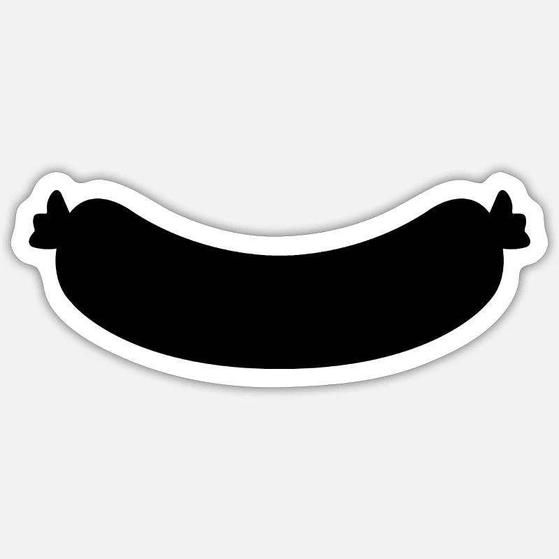 Wurst - Sticker Größe S (10 x 10 cm) - Mattweiß