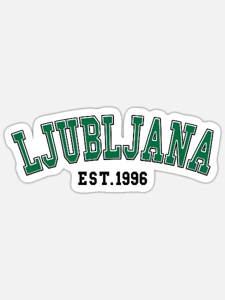 Ljubljana, gegründet 1996 - Sticker Größe S (10 x 10 cm) - Mattweiß
