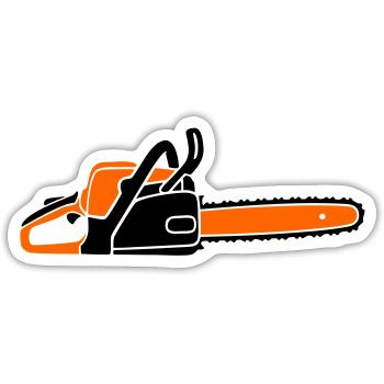 Chainsaw Chainsaw Lumberjack Lumberjack Lumberjack - Sticker size S (10 x 10 cm) - white matte - Front