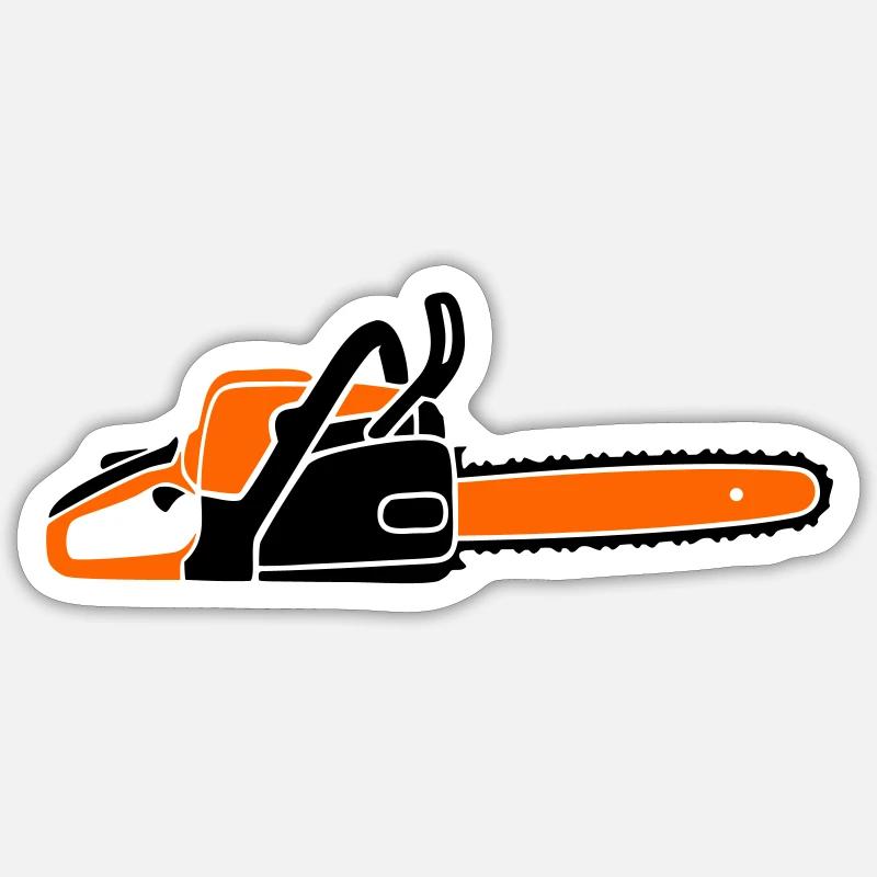 Tronçonneuse Tronçonneuse Bûcheron Bûcheron - Sticker taille S (10 x 10 cm) - blanc mat