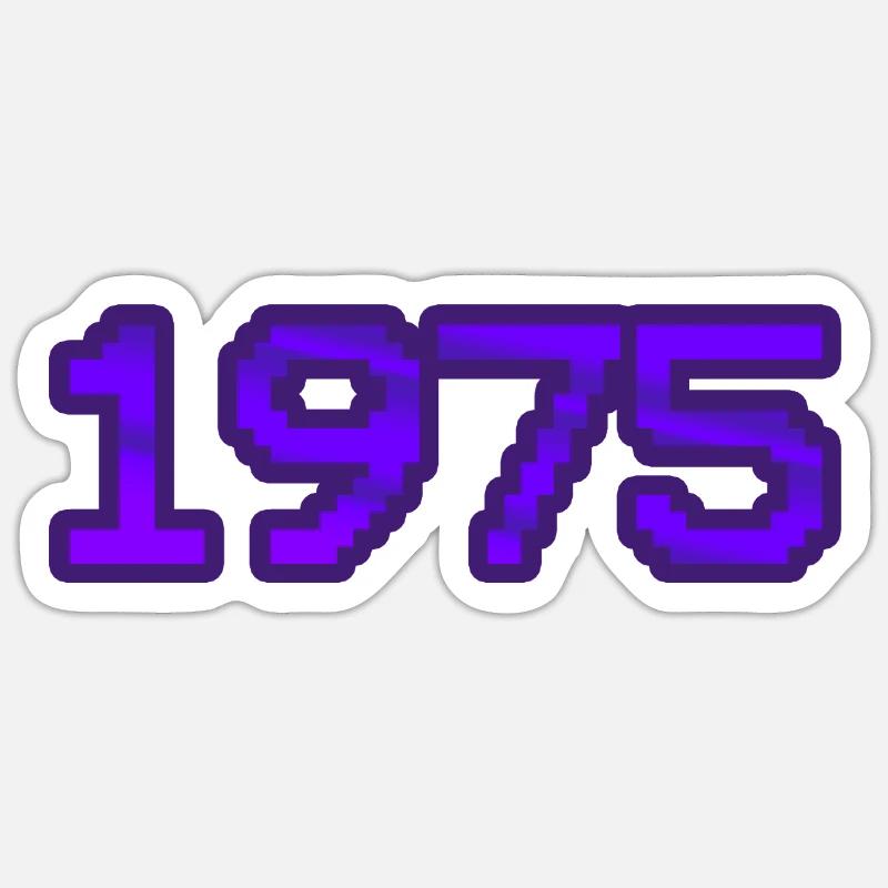 Nerd 1975 - Sticker taille S (10 x 10 cm) - blanc mat