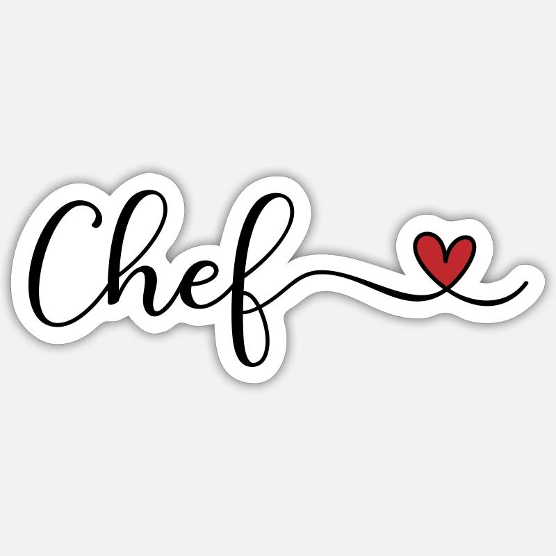 Chef - Sticker Größe S (10 x 10 cm) - Mattweiß