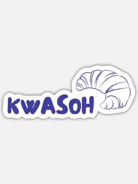 KWASOH Croissant Logo Print - Sticker Größe S (10 x 10 cm) - Mattweiß