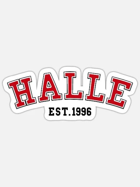 Halle gegründet 1996 - Sticker Größe S (10 x 10 cm) - Mattweiß
