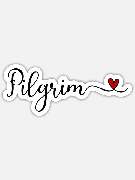 Pilgerherz - Sticker Größe S (10 x 10 cm) - Mattweiß