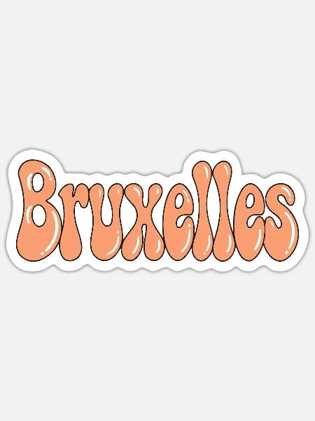 Brüsseler Pastell-Orange-Satinblasen - Sticker Größe S (10 x 10 cm) - Mattweiß