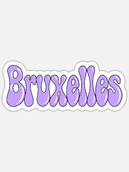 Brüsseler Retro Lila Blase - Sticker Größe S (10 x 10 cm) - Mattweiß