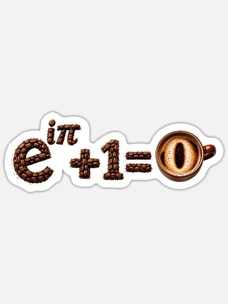 Die Identität des Euler Math Cafés - Sticker Größe S (10 x 10 cm) - Mattweiß
