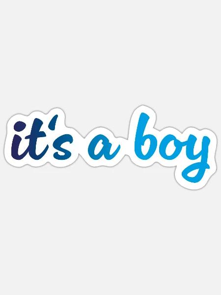 Its a Boy Gradient Blau - Sticker Größe S (10 x 10 cm) - Mattweiß