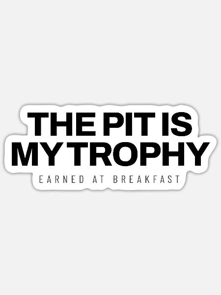 Avocado - The Pit Is My Trophy - Guacamole - Sticker Größe S (10 x 10 cm) - Mattweiß