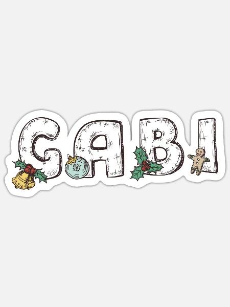 Gabi Weihnachtsbuchstaben - Sticker Größe S (10 x 10 cm) - Mattweiß