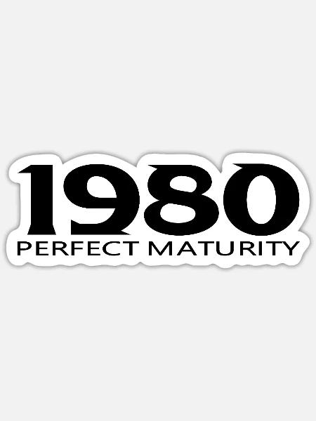 1980 - Sticker Größe S (10 x 10 cm) - Mattweiß