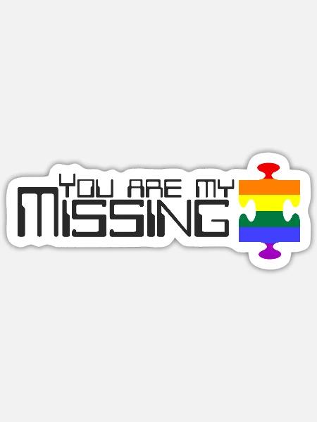 Du bist mein fehlendes Puzzleteil [Regenbogen] - Sticker Größe S (10 x 10 cm) - Mattweiß